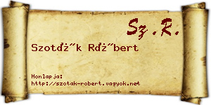 Szoták Róbert névjegykártya