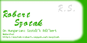robert szotak business card
